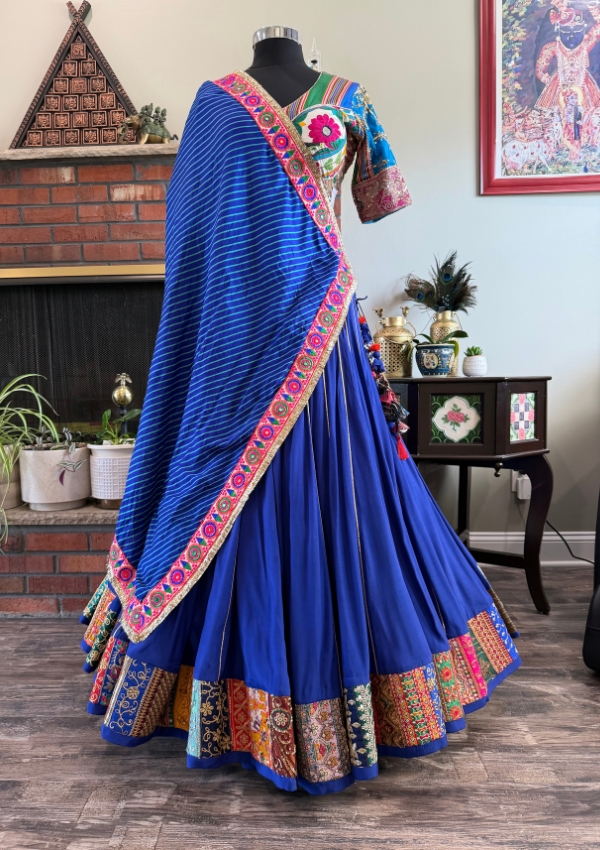Blue Gota Gamthi Chaniya Choli